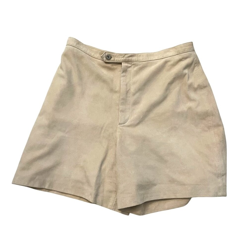 Babe Didrikson Genuine Leather Golf Shorts Women's Size 8 Beige Retro